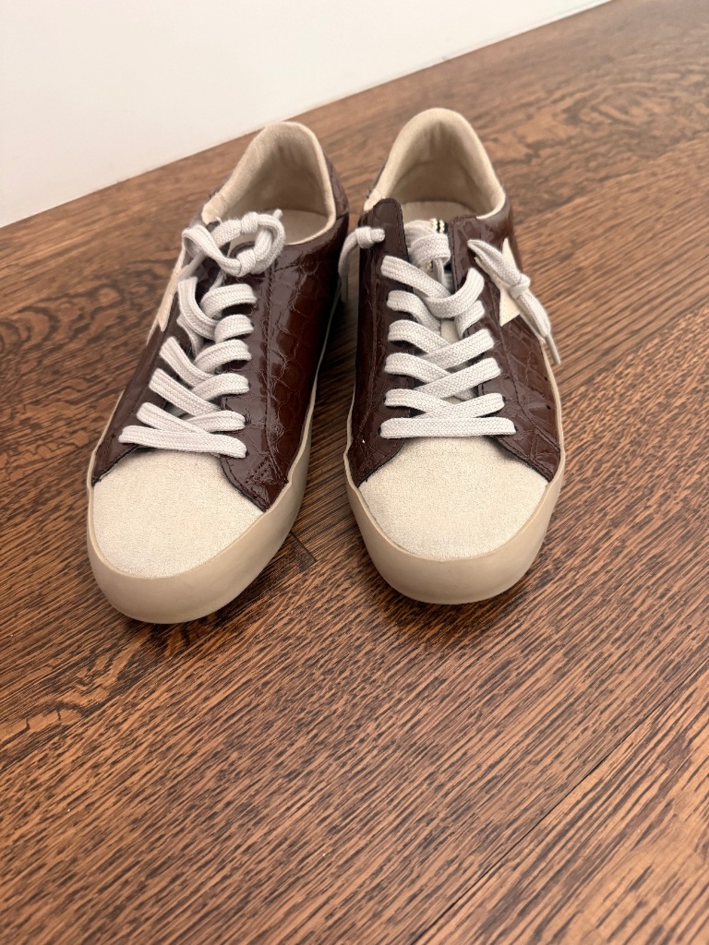 Brown Patent Tennis Shoes